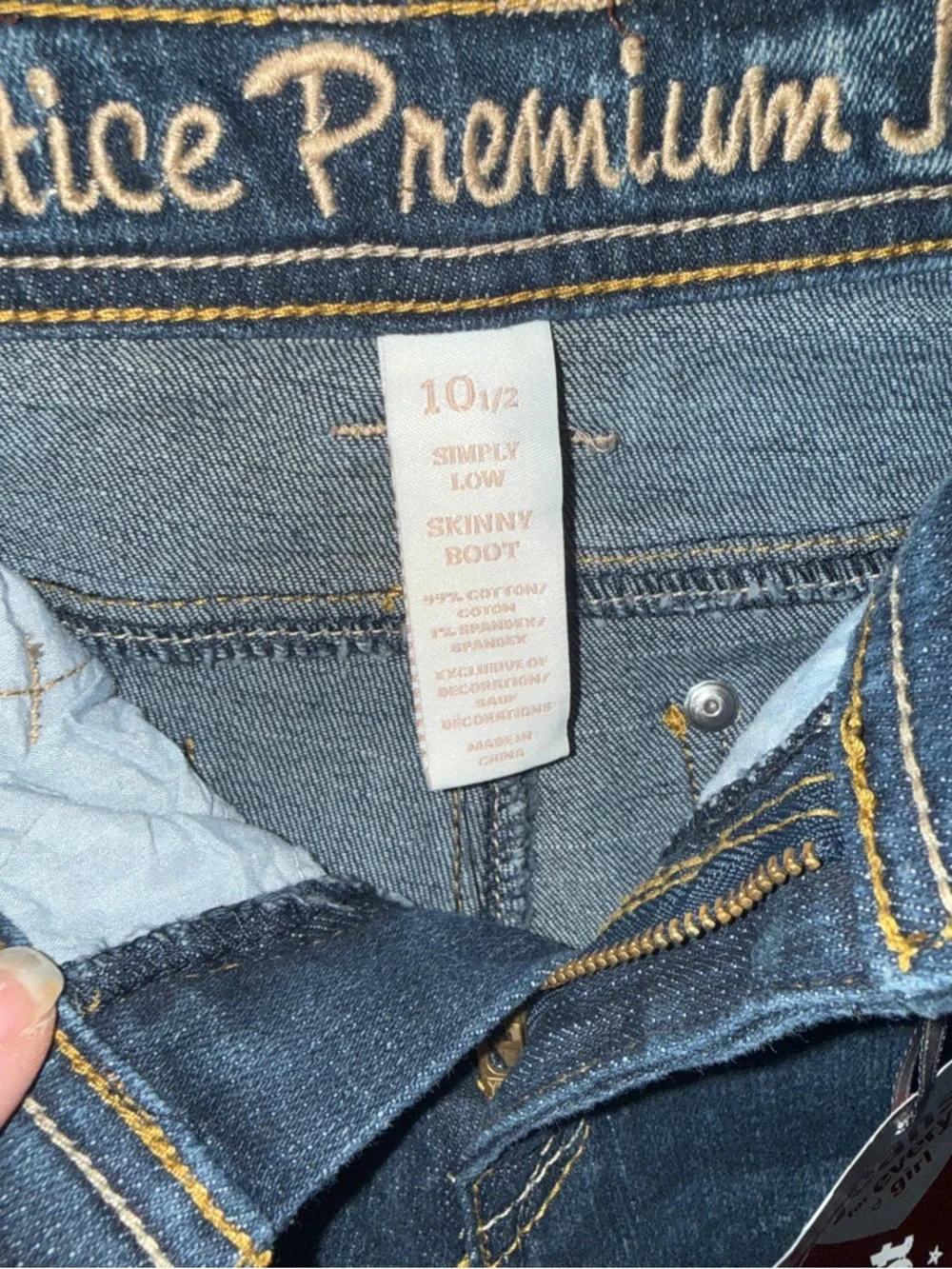 Justice Premium Jeans - Dark Blue Girls 101/2 jeans